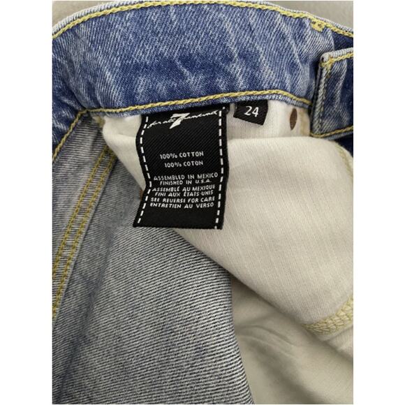 7 FOR ALL MANKIND JOSEFINA BOYFRIEND DESTROY VINTAGE W/THE STUDS size 24 - Picture 2 of 6